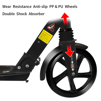 Black 21.59cm Adult Foldable Scooter TPR Adult Two Wheel Scooter