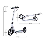 Disc Brake 100KGS Folding Kick Scooters 1040mm PU Scooter With Adjustable Height