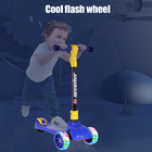 Children'S Flashing Foldable 3 Wheel Scooter With Adjustable Handlebar